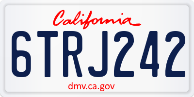 CA license plate 6TRJ242