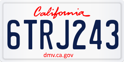 CA license plate 6TRJ243