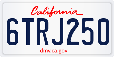 CA license plate 6TRJ250