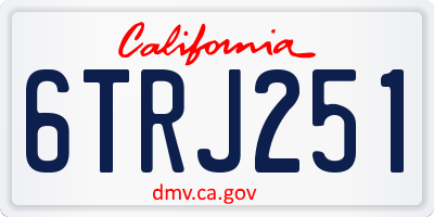 CA license plate 6TRJ251