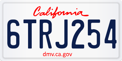 CA license plate 6TRJ254