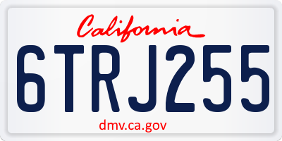 CA license plate 6TRJ255