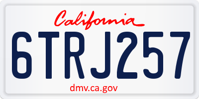 CA license plate 6TRJ257