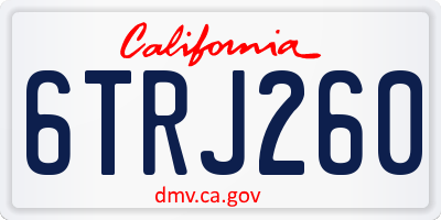 CA license plate 6TRJ260