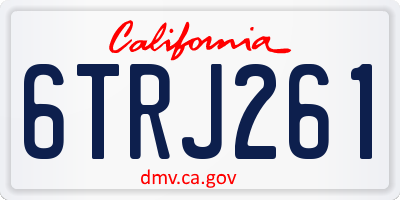 CA license plate 6TRJ261