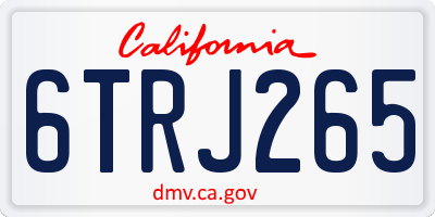 CA license plate 6TRJ265
