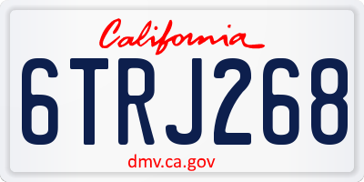 CA license plate 6TRJ268