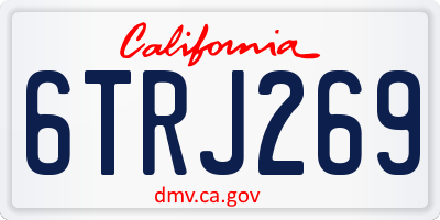 CA license plate 6TRJ269