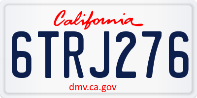 CA license plate 6TRJ276