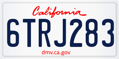 CA license plate 6TRJ283