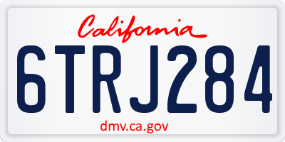 CA license plate 6TRJ284