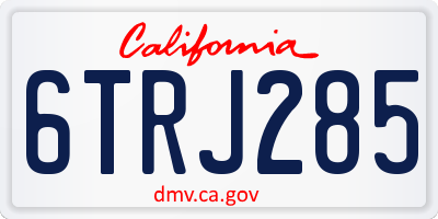 CA license plate 6TRJ285