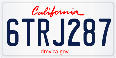 CA license plate 6TRJ287