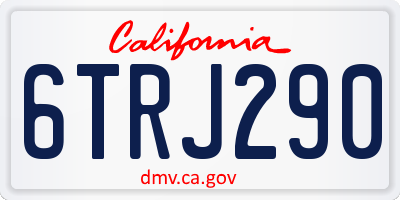 CA license plate 6TRJ290