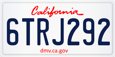 CA license plate 6TRJ292