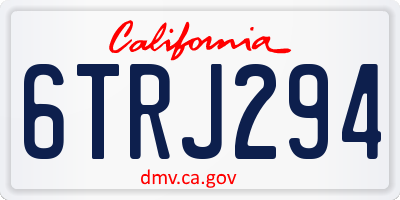 CA license plate 6TRJ294