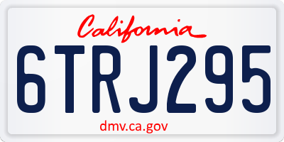 CA license plate 6TRJ295