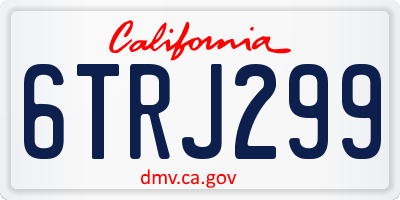 CA license plate 6TRJ299