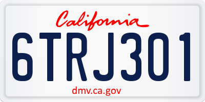 CA license plate 6TRJ301