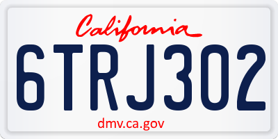 CA license plate 6TRJ302