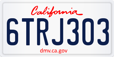 CA license plate 6TRJ303