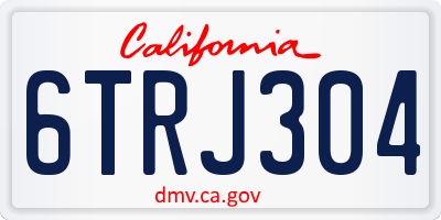 CA license plate 6TRJ304