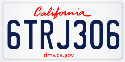 CA license plate 6TRJ306