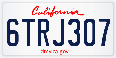 CA license plate 6TRJ307