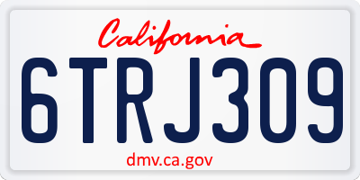 CA license plate 6TRJ309