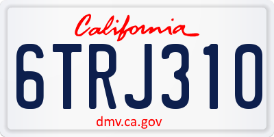 CA license plate 6TRJ310