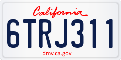 CA license plate 6TRJ311