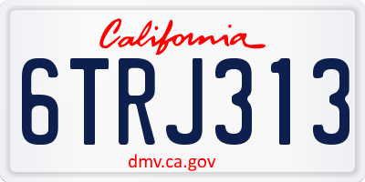 CA license plate 6TRJ313