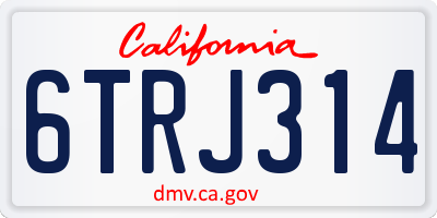 CA license plate 6TRJ314