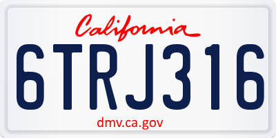 CA license plate 6TRJ316