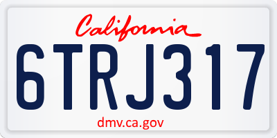 CA license plate 6TRJ317