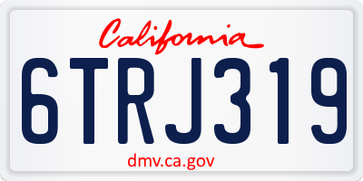 CA license plate 6TRJ319