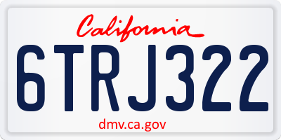 CA license plate 6TRJ322