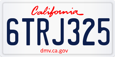 CA license plate 6TRJ325