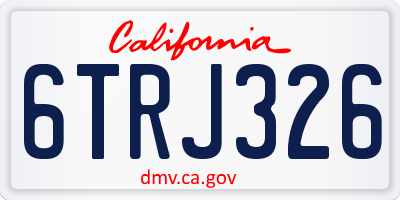 CA license plate 6TRJ326