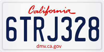 CA license plate 6TRJ328