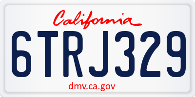 CA license plate 6TRJ329