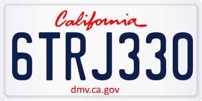 CA license plate 6TRJ330