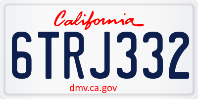 CA license plate 6TRJ332