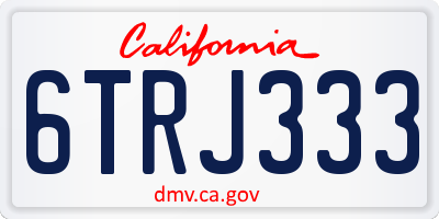 CA license plate 6TRJ333