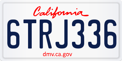 CA license plate 6TRJ336