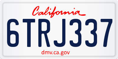 CA license plate 6TRJ337