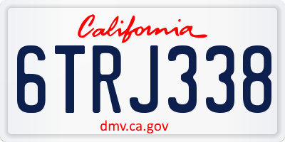 CA license plate 6TRJ338