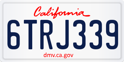 CA license plate 6TRJ339