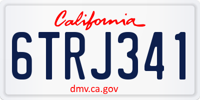 CA license plate 6TRJ341