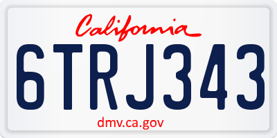 CA license plate 6TRJ343